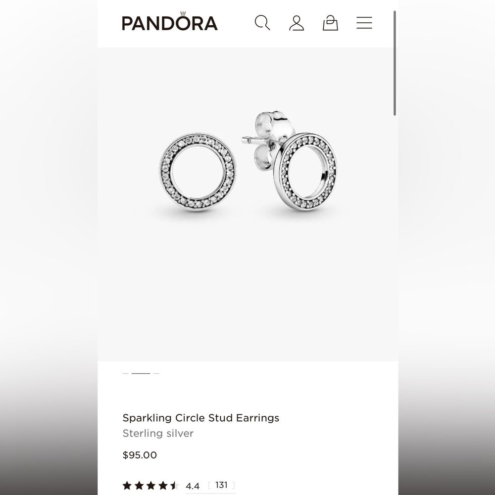 Pandora Sparkling Circle Stud Earrings - Picture 7 of 8